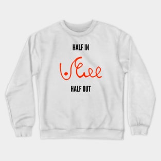 half in half out shorthand black and red Crewneck Sweatshirt